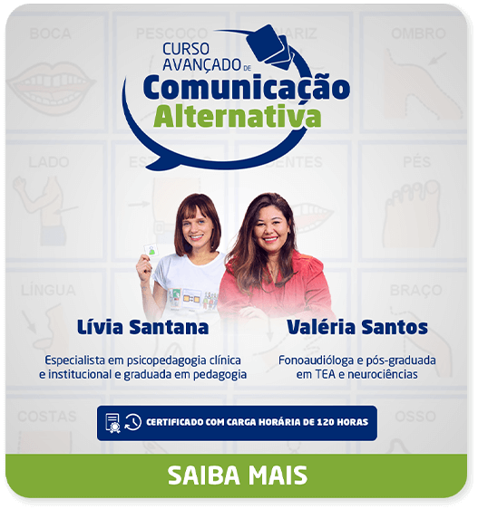 Banner Curso Avançado em Comunicação Alternativa. Com Lívia Santana e Valéria Santos. Saiba Mais.
